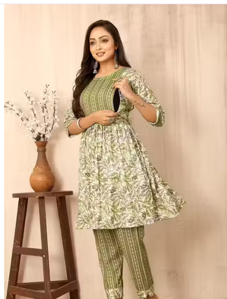 Fashion And Fashion Maternity and Feeding kurta Set For Women (Top & Bottom)