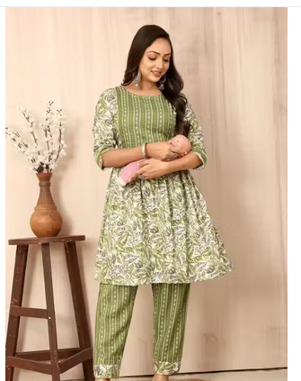 Fashion And Fashion Maternity and Feeding kurta Set For Women (Top & Bottom)